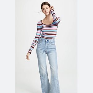 Cinq A Sept Striped Estella Top In Re